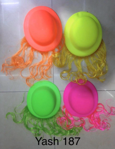 Vibrant Color Hat With Wig (Yash:187)