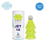 Vicky Jet 10 Nylon Suttlecock, Yellow, Pack of 3