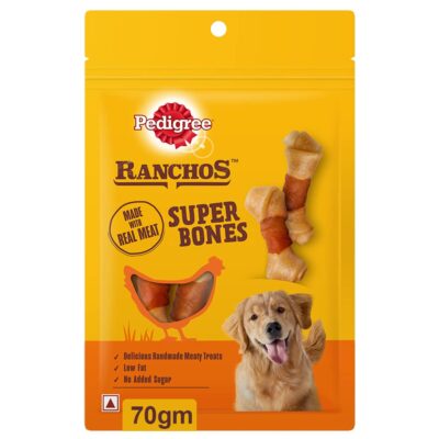 RANCHOS Pedigree Super Bones For Dog of All Life Stages Chicken & Milky Flavour, 70 g