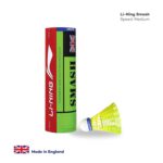 Li-Ning Smash Nylon Badminton Shuttlecocks (Yellow, Slow Speed) | Extreme Durability | Synthetic Cork