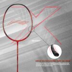 Li-Ning 3D Calibar X Boost Carbon Graphite Strung Badminton Racquet, 83 Grams, 30 Lbs String Tension and Free Full cover(Red/Black)