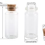 VRB Dec Tm Mini Glass Jars with Cork Stoppers – Tiny Wishing/Message Bottles for Crafts, Décor & Gifts | Empty Small Glass Vials (Pack of 12, Black)