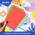 100 Pieces Colour Sheets Copy Printing Papers/Art and Craft Paper A4 Sheets Double Sided Coloured Origami Folding DIY Craft Smooth Finish Home, School, Office Stationery (10 Sheets each color)