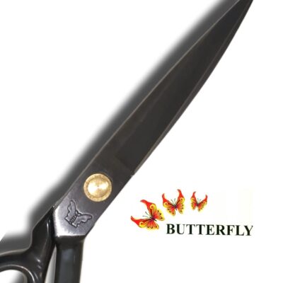 Butterfly Premium Tailoring Scissors | Professional Cloth Cutting Fabric Sewing Scissors | Anti-Rust Stainless Steel | Black | Set of 1