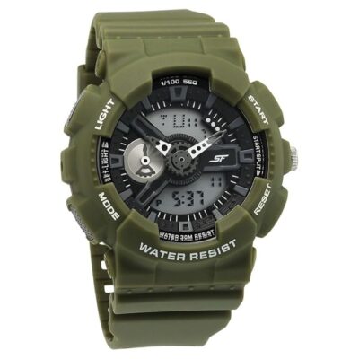 Sonata Men SF Dreamer Series Quartz Digital Analog Digital Black Plastic Strap-77132PP08W