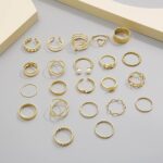 44 pcs Combo Set Gold and Silver Plated Rings for Women and Girls Latest Stylish