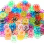 Gemsy Sewing Machine Bobbins Pack of 25 with Storage Box | Transparent & Colour Bobbins