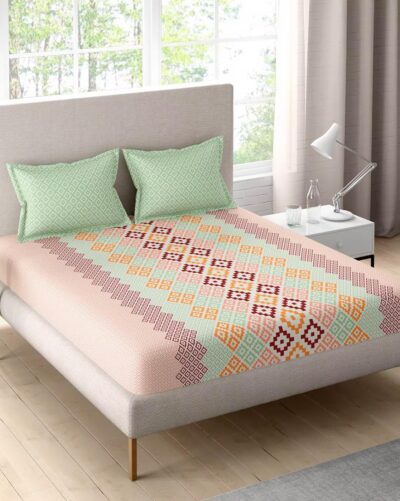 Portico New York Double Bedsheet Set with 2 Pillow Covers (224x254CM) (Sparkle 12)