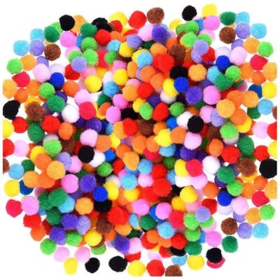 50 Pieces Assorted Colour Pom Pom Balls for Hobby, DIY Crafts, Decorations (Mixed Colours - 2 cm, 50)