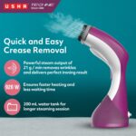 USHA Techne Direct 1000 Garment Steamer- Vertical Steaming, 920 Watts, Up To 21 G/Min (Purple & White)