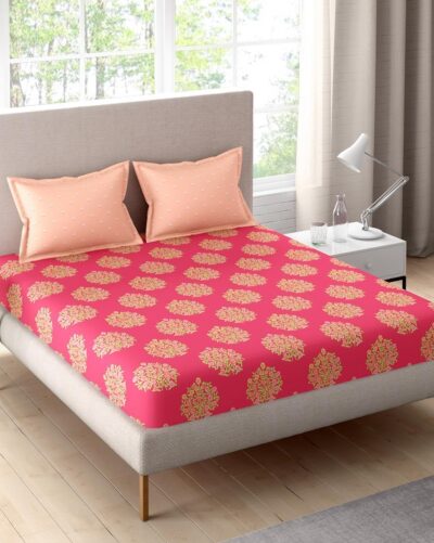 Portico New York Double Bedsheet with 2 Pillow Covers (224x254CM) (Sparkle 1)