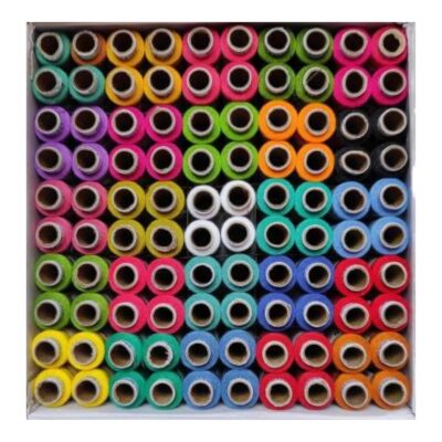 Multicolor Polyester Threads Box for Sewing and Tailoring Craft | Ladies Special Dhaga Sewings Threads Spools with Fast Colour Design | 100 Tubes (150m Each Spools)