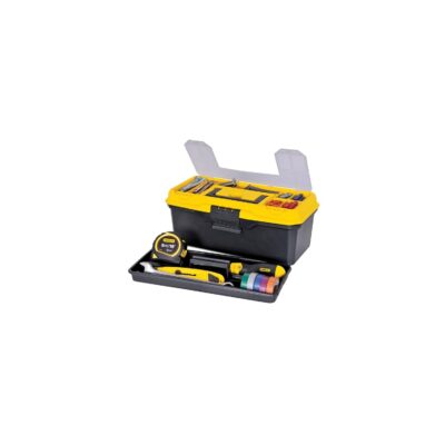 STANLEY 1-71-948 Maestro 13" Heavy-Duty Portable Toolbox with Clear Lid & Tray – Yellow