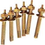 Pure Source India Pin Type Anchor Fasteners (10mm x 75mm) – 18pcs Zinc Plated Heavy Duty Bolts with Washers