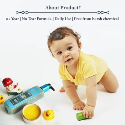 Baby Shampoo for Kids with Natural Ghee | No Tear Formula | Natural Baby Care Product for New Born | For 0+ Years | Mild Shampoo for Dry & Sensitive Skin (200ml, 14 Herbs)