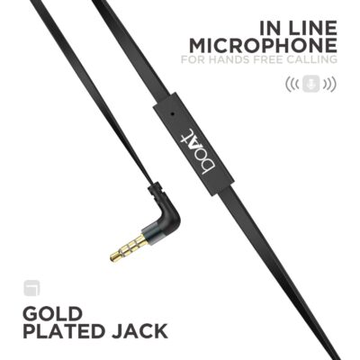 boAt BassHeads 225 in-Ear Super Extra Bass Wired Headphones, with Mic (Black)