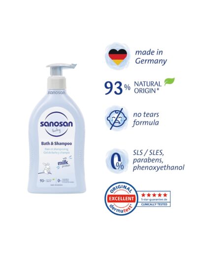bath & shampoo Hydrolysed Milk Protein Formula Daily Head To Toe Milky Wash No Tear Formula For Newborn Baby 2 In 1 Shampoo & Body Wash- 500 ml