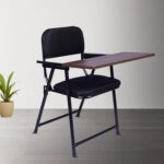 Folding Study Desk Chair with Adjustable Writing Pad | Mild Steel Frame with Cushion Seat | Ideal for Home, School, Tuition, Coaching, Office | Compact Design for All Ages (with Desk)