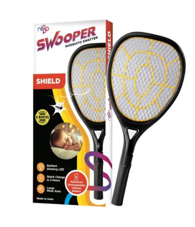 NIPPO Swooper Shield Rechargeable Mosquito Killer Bat | Fast Charging | Long-Lasting Li-Ion Battery | Shock-Proof | LED Light | 6-Month Warranty