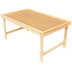 Habib Wooden Foldable Table with Stand for Laptop, Study, Dining & Serve ware | Portable Bed Tray Table for Coffee & Tea | Multipurpose Lap Desk & Serving Tray Stand (Small Size : 30x50cm)
