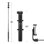 Spigen S540 Selfie Stick Tripod [Reinforced Tripod Stand] with Wireless Blutooth Remote, All-in-One Phone Tripod for iPhone, Samsung Android, Camera, GoPro and More - Black