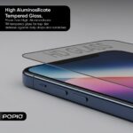 POPIO Military-Grade Gorilla Tempered Glass For iPhone 15/16 (Black) 9H Hardness, Edge-to-Edge Full Coverage, Anti-Scratch, Bubble-Free, Ultra Clear HD Glass, Oleophobic Coating, Face ID Compatible