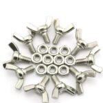 MEC® M6 x 10mm Wing Bolt Set with Hex Nut (Pack of 10) – Stainless Steel Thumb Butterfly Screws