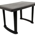 Esquire Trofi Plastic Dining Table-Black, 4-Seater, Cane Matte Surface