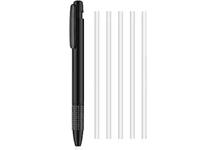 URBAN BOX Eraser and Refill, round 3.8 mm Pen Style Eraser with Refill Mechanical Retractable Eraser Art Eraser for Artists Drawing Painting, Students Teacher Adult Children Office School Home