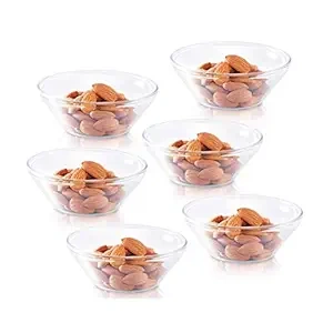 Borosil Stackable Serving Katorie Set | Borosilicate Glass Bowl for Kitchen & Dinning | Kattori Bowl for Serving Dips, Chutney, Herbs, Sauce, Ketchup | Microwave & Dishwasher Safe (170 ml)