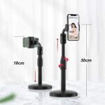 SEVAM Broadcast Mobile Phone Stand Multi-Angle Adjustable Desk Mount Holder 360 Rotate for Online Classes Live Streaming, Universal Compatible with All iPhone/Android Smartphone Tabletop