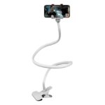 SWAPKART SWAPKART Flexible Mobile Tabletop Stand, Metal Built -for Video, Heavy Duty Foldable Lazy Bracket Clip Mount, Multi Angle Clamp for All Smartphones (White)