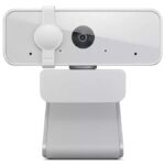 Lenovo 300 FHD Webcam with Full Stereo Dual Built-in Mics | FHD 1080P 2.1 Megapixel CMOS Camera with USB |Ultra-Wide 95° Lens, 4X Digital Zoom | 360 Rotation | Flexible Mount | Cloud Grey