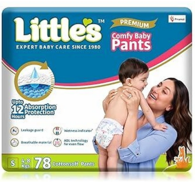 Little's Comfy Premium Baby Pants, Small (S), 78 Pieces – Soft Comfort & Long-Lasting Dryness