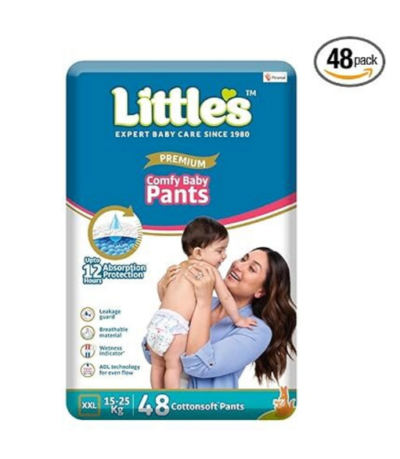 Little's Baby Diapers XXL Size (48 Pieces) | Extra Comfort, High Absorbency & Leak Protection