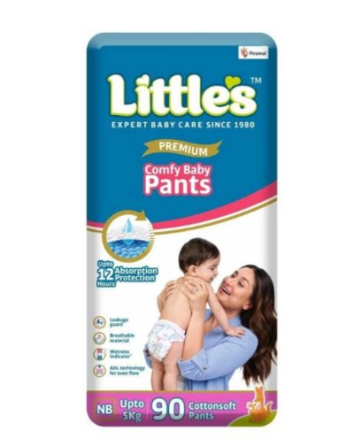 Little's New Born Baby Diapers (90 Pieces) | Ultra Soft Comfort, High Absorbency & Gentle Skin Protection