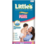 Little's Comfy Baby Pants Premium New Born Diapers – Ultra Soft Comfort & Protection (90 Pieces)